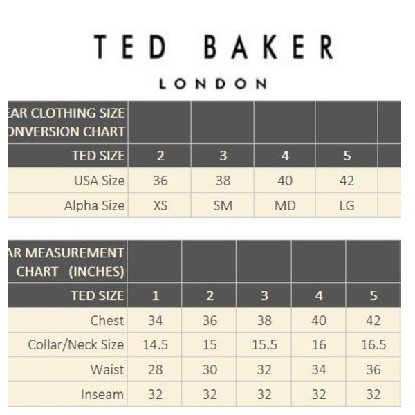Ted Baker Sizing Chart: A Comprehensive Guide to Finding Your Perfect ...